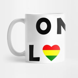 1one Love Black Text Mug